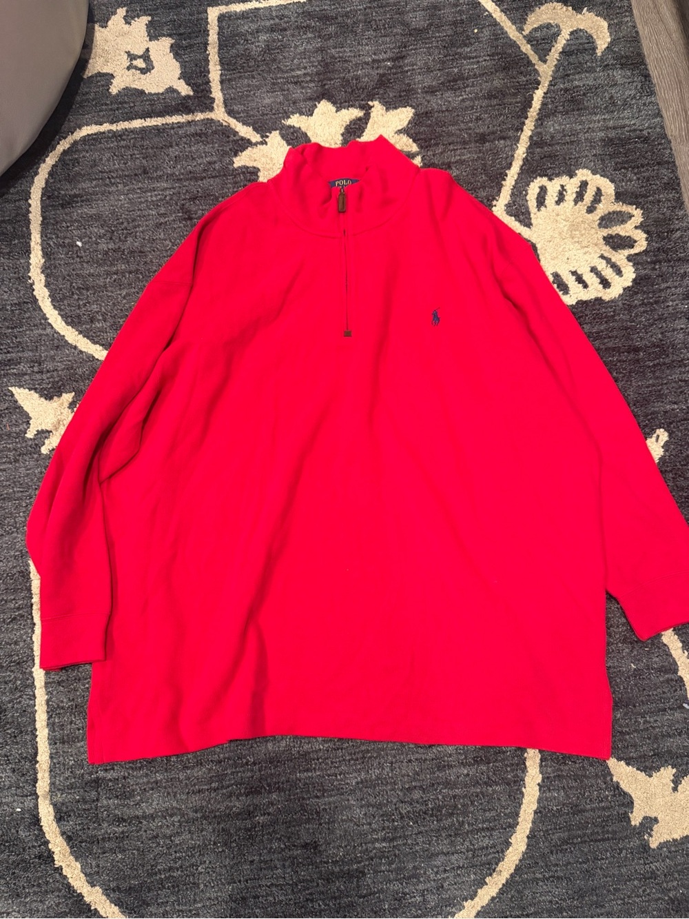 Vintage Polo by Ralph Lauren Red Quarter-Zip Crewneck Sweater
